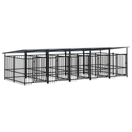 Hondenkennel met dak 9,38 m² staal - AllerleiShop