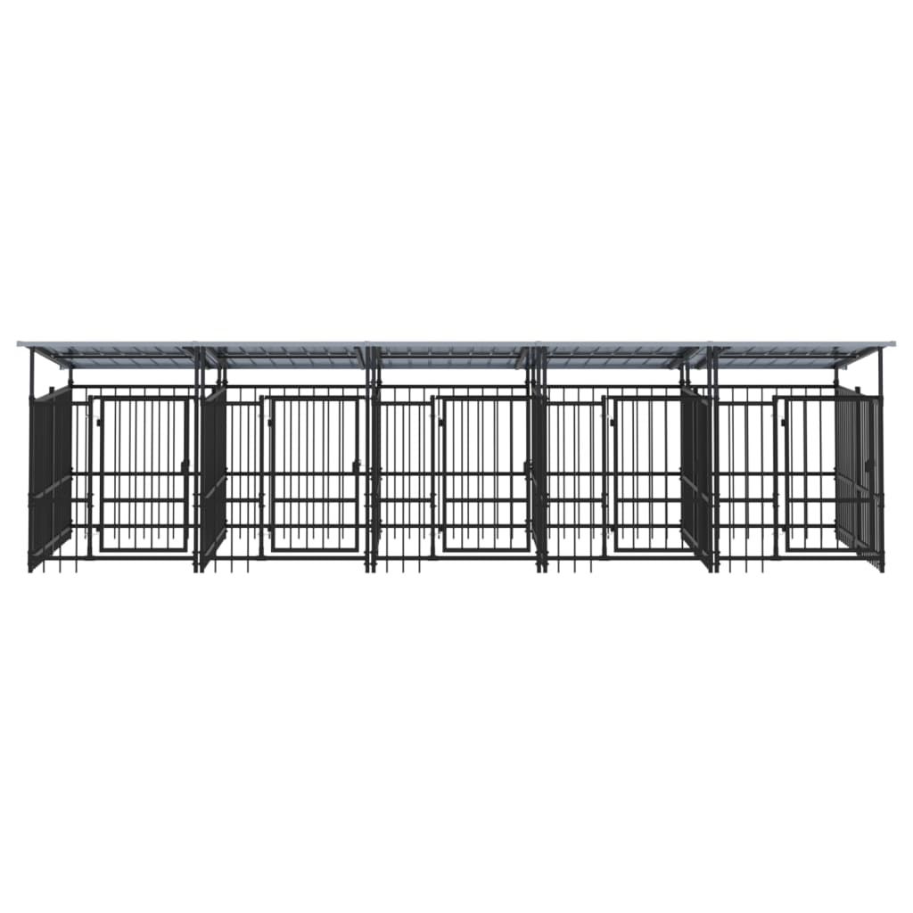 Hondenkennel met dak 9,38 m² staal - AllerleiShop