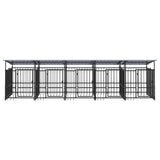 Hondenkennel met dak 9,38 m² staal - AllerleiShop