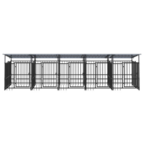 Hondenkennel met dak 9,38 m² staal - AllerleiShop