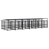 Hondenkennel met dak 11,26 m² staal - AllerleiShop