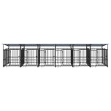 Hondenkennel met dak 11,26 m² staal - AllerleiShop