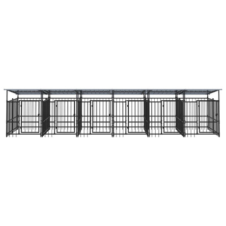 Hondenkennel met dak 11,26 m² staal - AllerleiShop