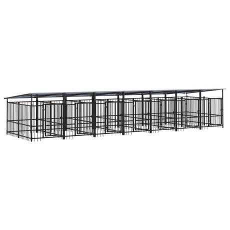 Hondenkennel met dak 13,14 m² staal - AllerleiShop