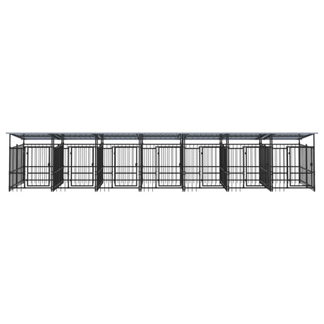 Hondenkennel met dak 13,14 m² staal - AllerleiShop