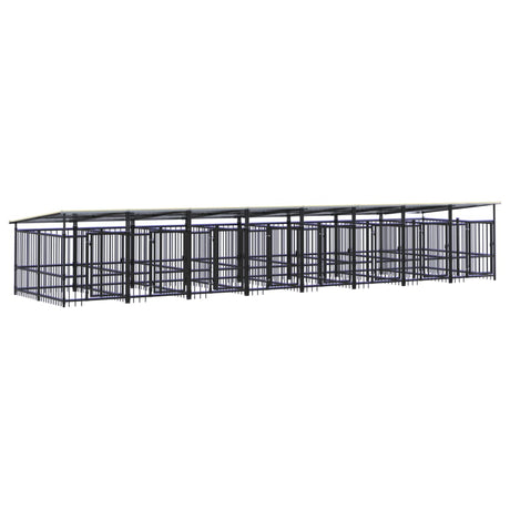 Hondenkennel met dak 15,02 m² staal - AllerleiShop