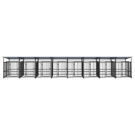 Hondenkennel met dak 15,02 m² staal - AllerleiShop