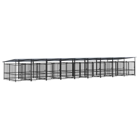 Hondenkennel met dak 16,89 m² staal - AllerleiShop