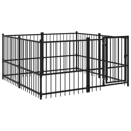 Hondenkennel voor buiten 3,75 m² staal - AllerleiShop