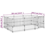 Hondenkennel voor buiten 5,63 m² staal - AllerleiShop