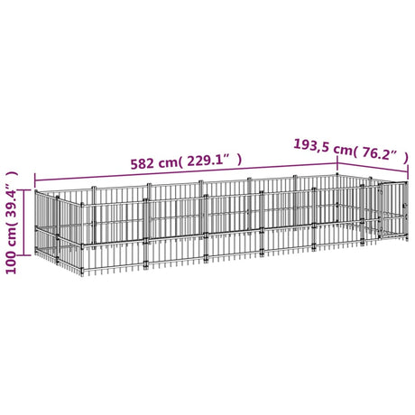 Hondenkennel voor buiten 11,26 m² staal - AllerleiShop