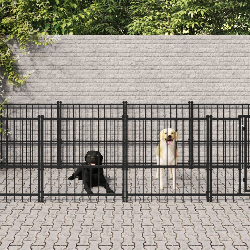 Hondenkennel voor buiten 11,26 m² staal - AllerleiShop