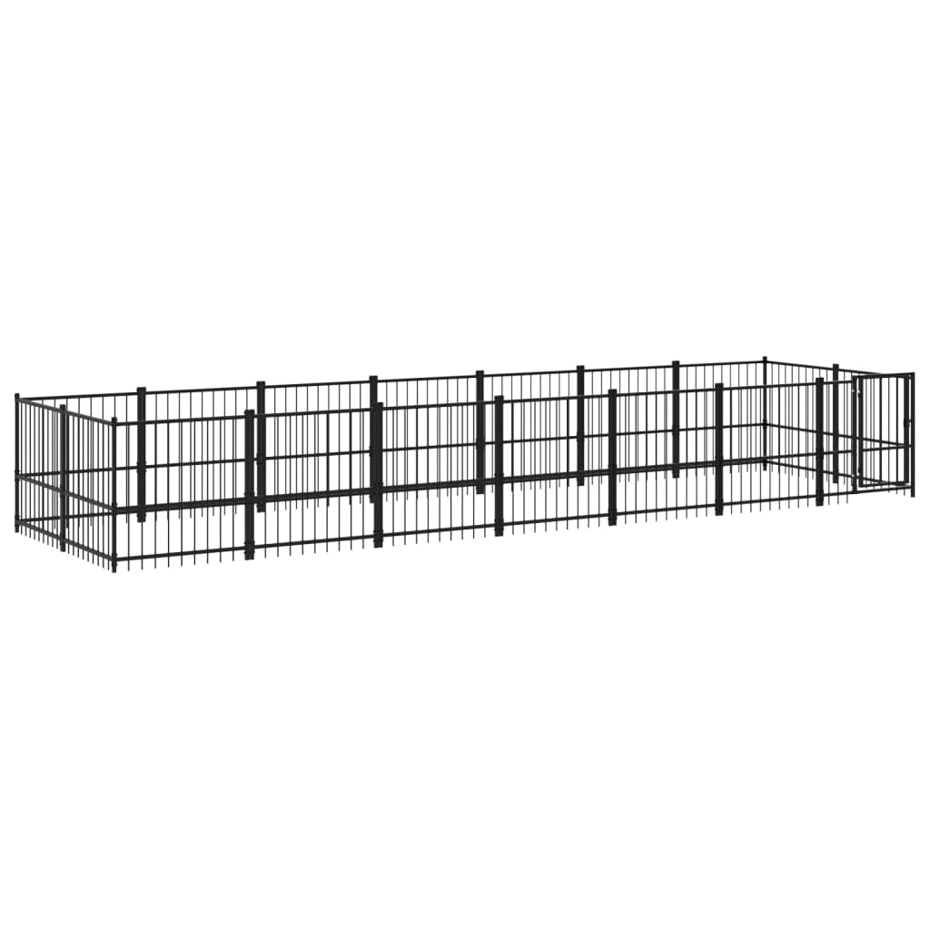 Hondenkennel voor buiten 13,14 m² staal - AllerleiShop