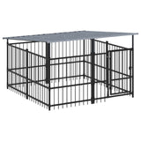 Hondenkennel met dak 3,75 m² staal - AllerleiShop