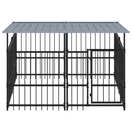 Hondenkennel met dak 3,75 m² staal - AllerleiShop