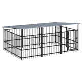 Hondenkennel met dak 5,63 m² staal - AllerleiShop