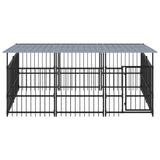 Hondenkennel met dak 5,63 m² staal - AllerleiShop