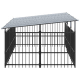 Hondenkennel met dak 5,63 m² staal - AllerleiShop