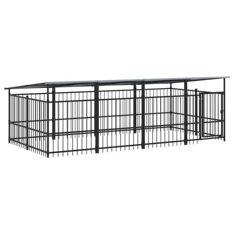 Hondenkennel met dak 7,51 m² staal - AllerleiShop