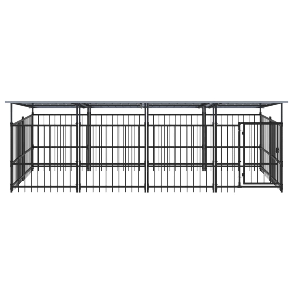 Hondenkennel met dak 7,51 m² staal - AllerleiShop