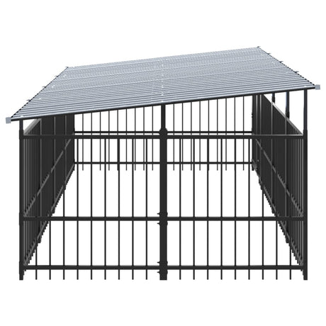 Hondenkennel met dak 7,51 m² staal - AllerleiShop