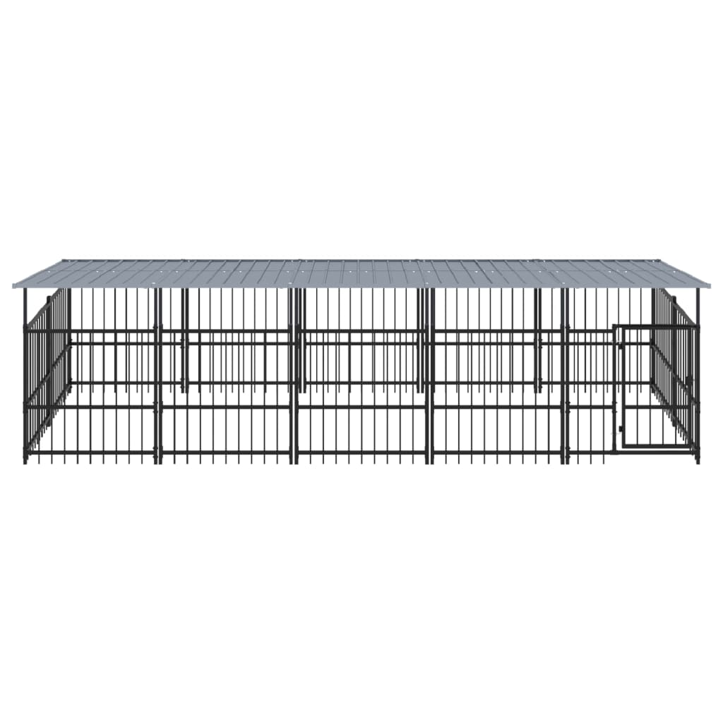 Hondenkennel met dak 9,38 m² staal - AllerleiShop