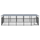 Hondenkennel met dak 9,38 m² staal - AllerleiShop