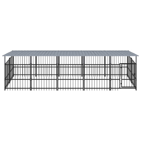 Hondenkennel met dak 9,38 m² staal - AllerleiShop