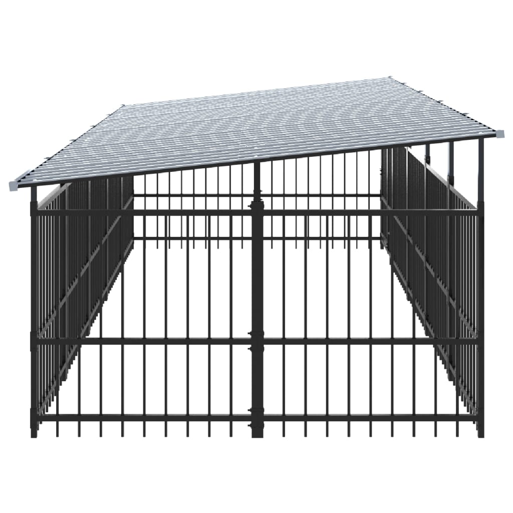 Hondenkennel met dak 9,38 m² staal - AllerleiShop