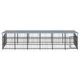 Hondenkennel met dak 11,26 m² staal - AllerleiShop