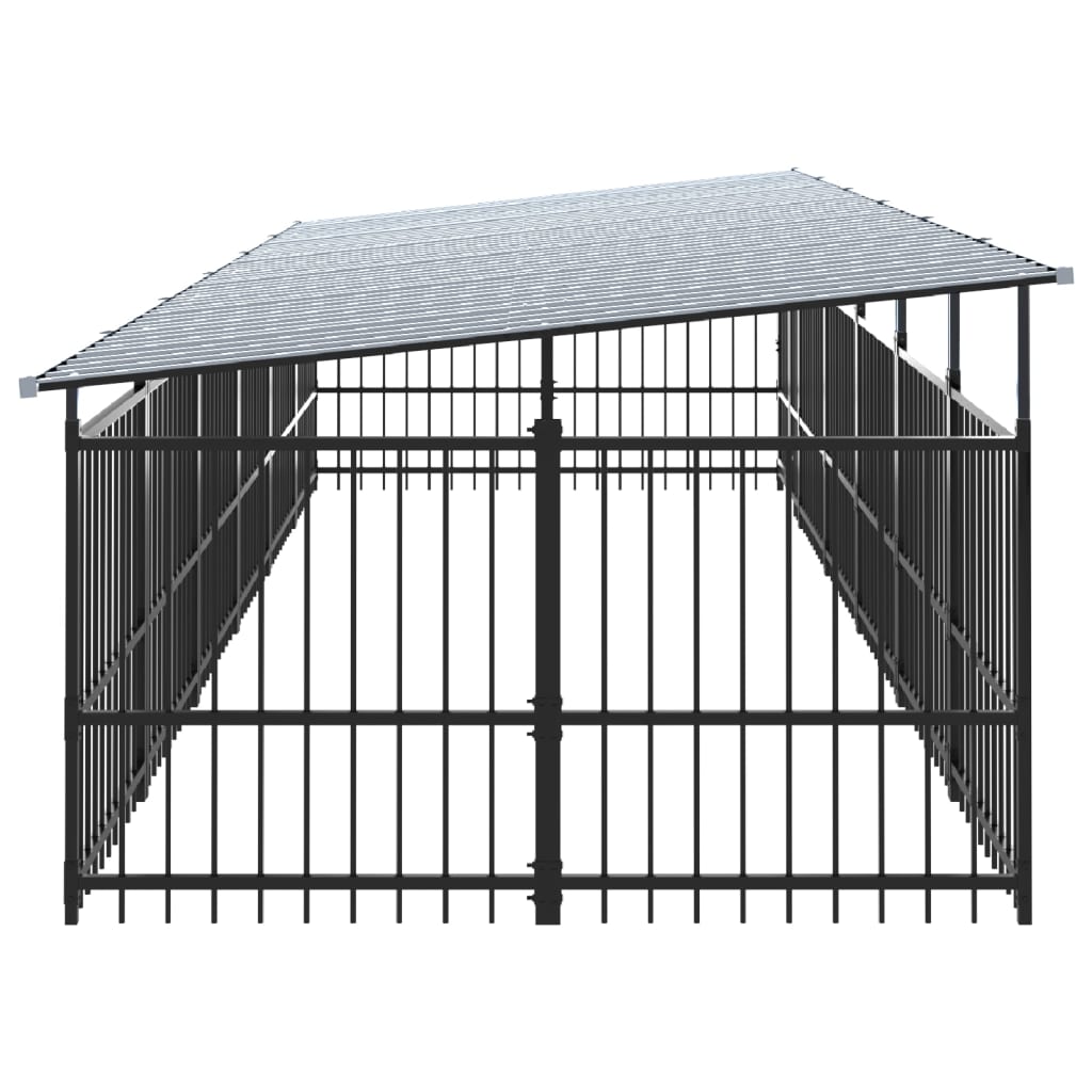 Hondenkennel met dak 11,26 m² staal - AllerleiShop