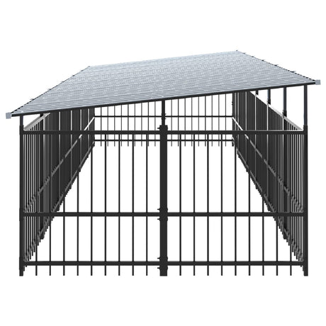 Hondenkennel met dak 11,26 m² staal - AllerleiShop