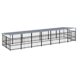 Hondenkennel met dak 13,14 m² staal - AllerleiShop