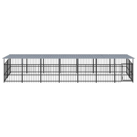 Hondenkennel met dak 13,14 m² staal - AllerleiShop