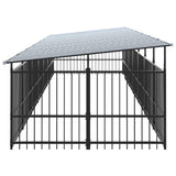 Hondenkennel met dak 13,14 m² staal - AllerleiShop