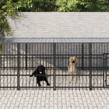 Hondenkennel met dak 13,14 m² staal - AllerleiShop