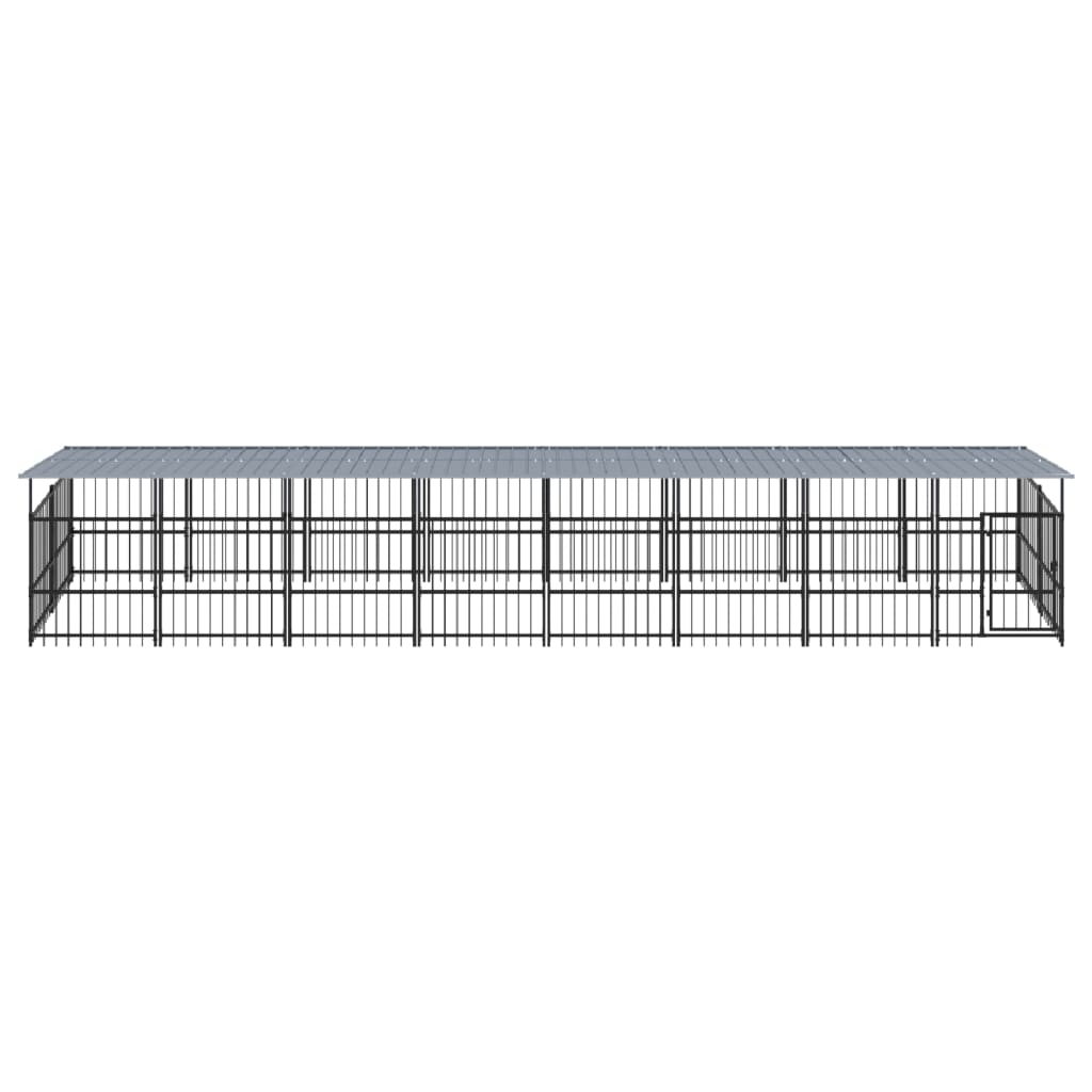 Hondenkennel met dak 15,02 m² staal - AllerleiShop