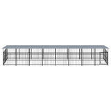 Hondenkennel met dak 15,02 m² staal - AllerleiShop