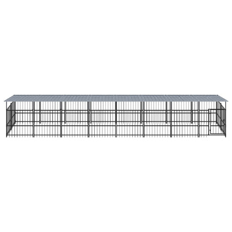 Hondenkennel met dak 15,02 m² staal - AllerleiShop