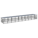 Hondenkennel met dak 18,77 m² staal - AllerleiShop