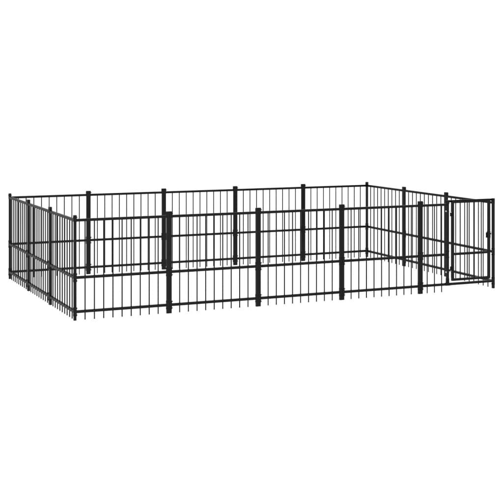 Hondenkennel voor buiten 14,11 m² staal - AllerleiShop