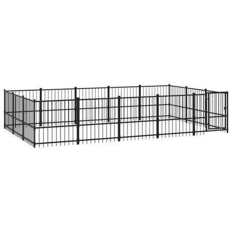 Hondenkennel voor buiten 14,11 m² staal - AllerleiShop