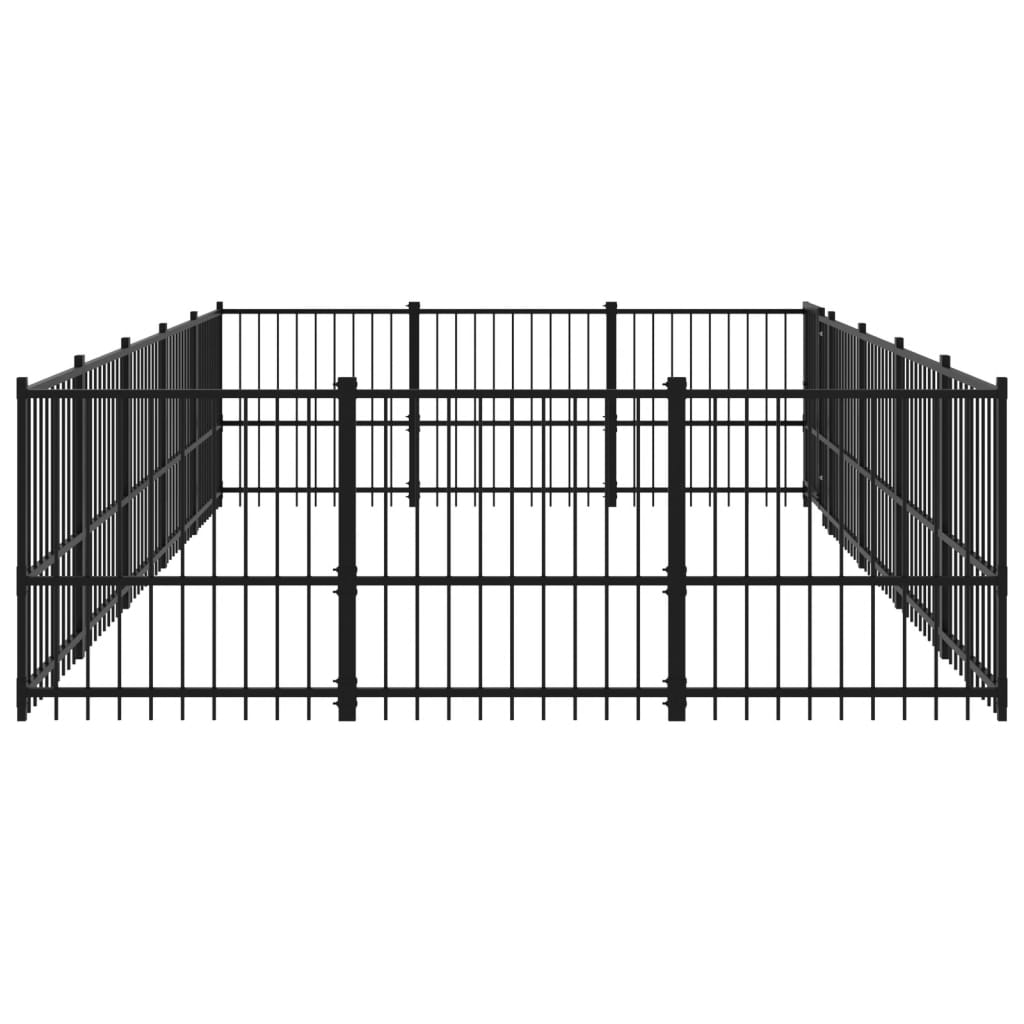 Hondenkennel voor buiten 14,11 m² staal - AllerleiShop