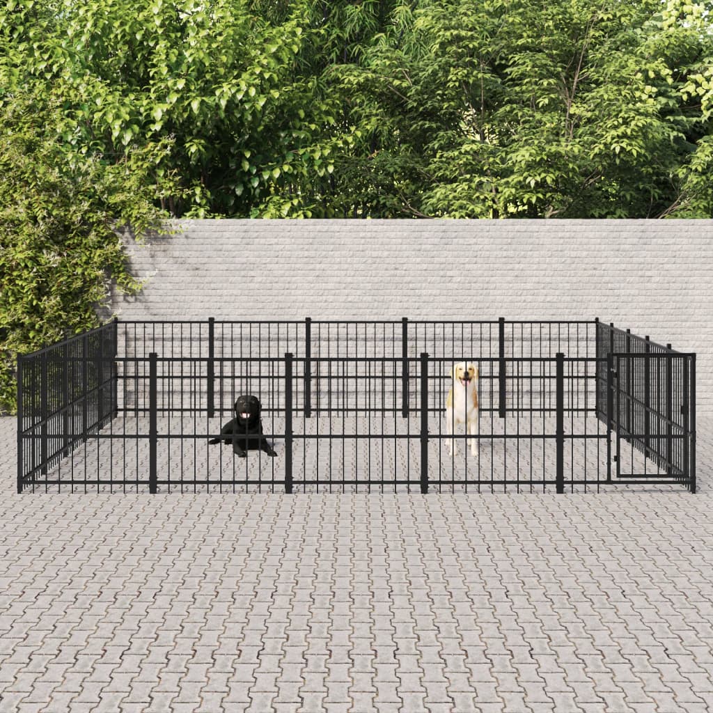 Hondenkennel voor buiten 23,52 m² staal - AllerleiShop