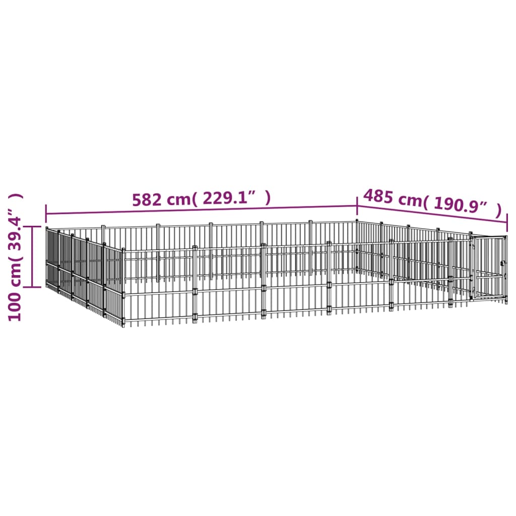 Hondenkennel voor buiten 28,23 m² staal - AllerleiShop