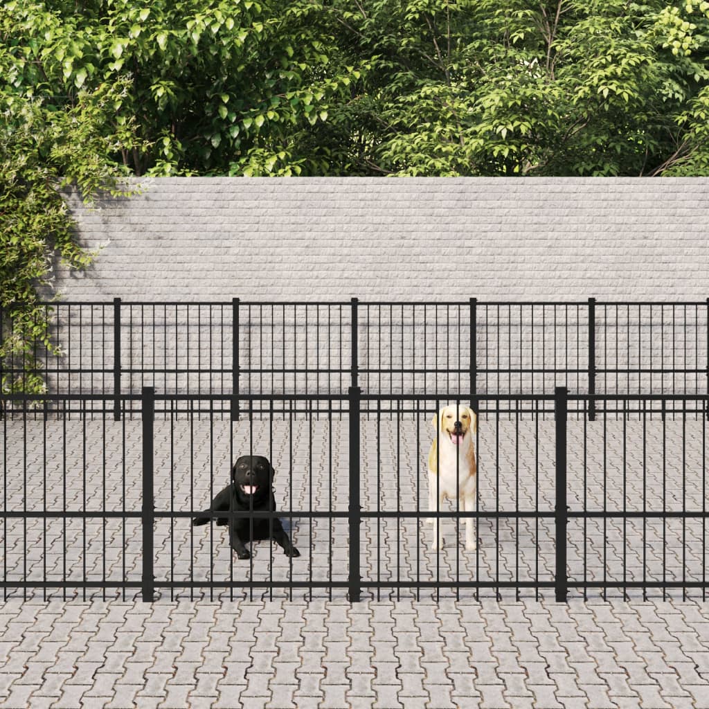 Hondenkennel voor buiten 50,81 m² staal - AllerleiShop