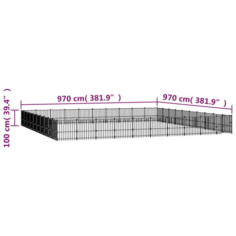 Hondenkenne 94,09 m² staal - AllerleiShop