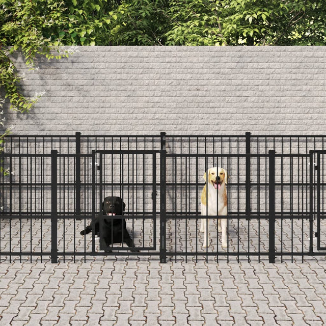 Hondenkennel voor buiten 15,02 m² staal - AllerleiShop