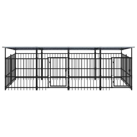 Hondenkennel met dak 7,51 m² staal - AllerleiShop