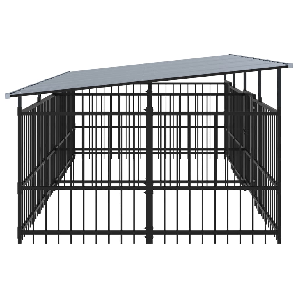 Hondenkennel met dak 7,51 m² staal - AllerleiShop